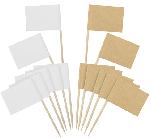 Leere Zahnstocher Fahnen Kraft Papier Flagge Cocktail Cupcake Zahnstocher Obst Picks für Cupcake Topper Party Kuchen Lebensmittel Lieferungen(300 Stücke)