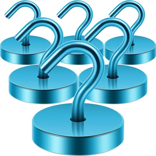 Neosmuk Magnethaken,47kg Magnet Haken Extra Stark für Spind Organizer,Neodym Magnete,Haken Magnetisch Sehr Stark für Werkstatteinrichtung,Heckzelt,Grill,Kleiderhaken,Königsblau