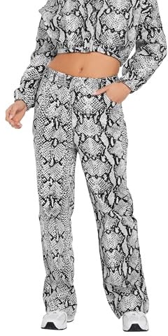 PixieGirl Petite Grey Snake Print Straight Leg Jeans Petite