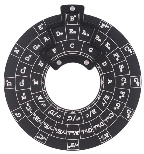 Hburirrty Circle of Fifths Wheel Guitar Chord Wheel Wooden Melody Tool Musical Chord Wheel for Musicians Guitar Accessories