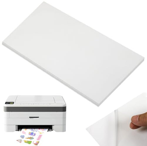 30 Sheets Printable Vinyl Sticker Paper, Sticker Paper for Printer A4 Waterproof Self Adhesive Sticker Paper Labels for Inkjet Laser Printer (297X210mm)