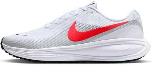 Nike Men's Revolution 8 Road Running Shoes, White/Bright Crimson-Pure Platinum-Black, 9.5 Extra Wide