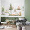 KAIRNE Waldtiere Baum Wandaufkleber Fuchs Bär Wandsticker Große Kiefer Wandaufkleber für Kinderzimmer Babyzimmer Wohnzimmer Wanddeko Jungen Wanddeko B100xH30cm wandtatto für Jungenzimmer