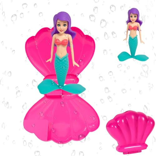 Giocattolo da Piscina Rotante Sirena, Mermaid Pool Toy Shell, Guscio Giocattolo da Piscina la Sirenetta, Regali Magici a Conchiglia Galleggiante, Accessori Piscina Giocattolo Bambini
