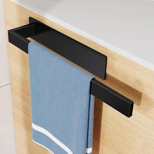 Vista Toallero para Baño SUS304 Acero Inoxidable Toallero para Invitados Sin Taladrar Pegar Toallero 38cm Negro Mate