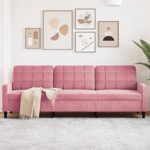 Woonisher Canapé à 3 Places Rose 210 cm Velours canapé-lit Double Convertible
