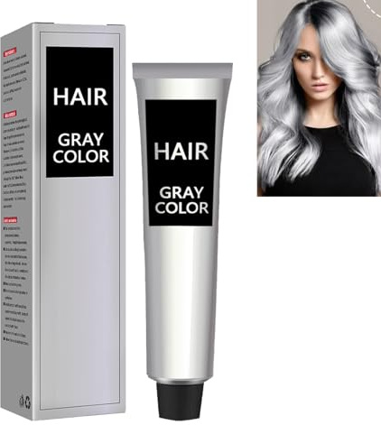 Crema De Cabello Gris Plateado,Crema Para Teñir El Cabello Gris,Con Guante,Para Tipos Cabellos,115G