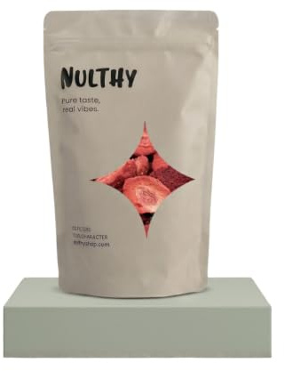 NULTHY Fresas Liofilizadas, 250g | Vegano, 100% Natural, Sin Azúcar Añadido, Rico en Antioxidantes