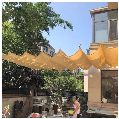 Vela de Sombra Ondulada Deslizante con Kit de Montaje,toldo corredero,PéRgola De Vela Transpirable para Patio con Cuerda,95% protección UV(W1.3*L14m/W4.26*L45.93ft)