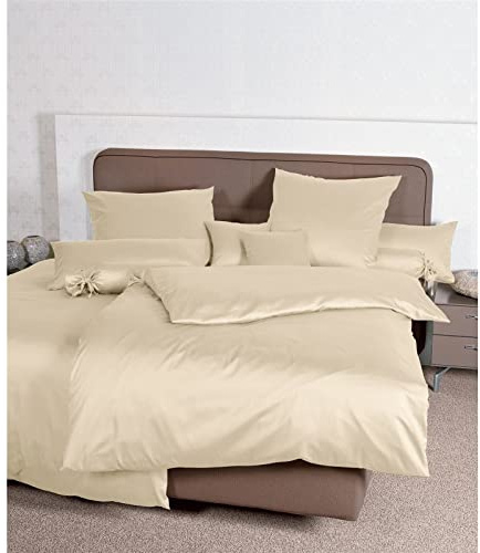 Janine Mako Satin Bettwäsche Uni Colors 240 x 220 cm Creme