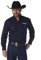 Wrangler Men's Men's Logo Two Pocket Sleeve Button Down Shirt, Navy, M UK