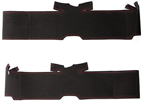 MEWANT Handgenähtes schwarzes Veloursleder-Lenkradbezug für E39 E46 325i E53 X5 Zubehör Protector Automotive Interior Skin