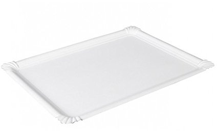 Sumicel Bandejas de cartón en Blanco 25 x 34 cm, Caja de 300 Unidades