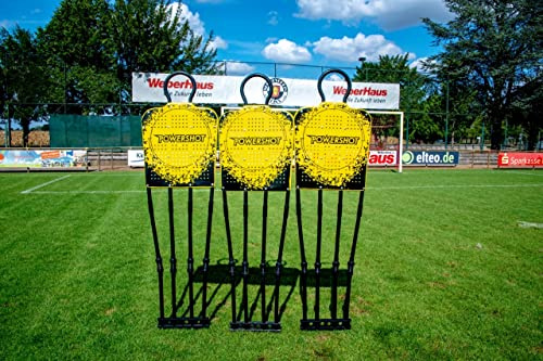 POWERSHOT Trainingsdummy Fußball, Freistoßdummy 180cm - WETTERFEST, Flexibles Federgelenk - Einzel oder 3er Set - Mit oder ohne Standfuß