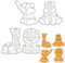 4er Set Safari-Babys Ausstechformen (Formen: Löwe, Elefant, Nilpferd, Giraffe), 4 Teile, Bakerlogy