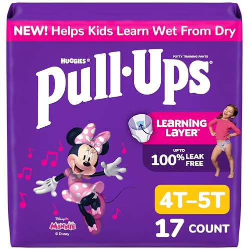 Girls' Potty Training Pants, Size 6, 4T-5T, 17 Ct