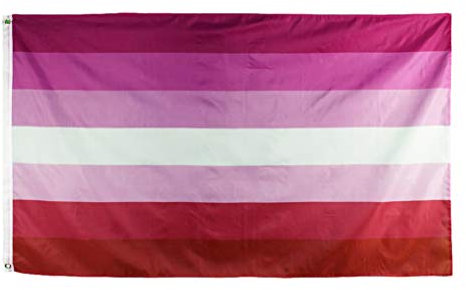 NUOBESTY 1stk Lesbischer Stolz Regenbogenfahne LGBT-regenbogenbanner Flagge Der Lesbischen Prozession Flagge des Lesbischen Stolzes Drinnen Draußen Lesbische Fahnen Gestreifte Flagge Groß