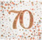 OAKTREE UK 635838 Oaktree Sparkling Fizz 70th Rose Gold 33cm x 33cm 3-ply Napkins 16pcs