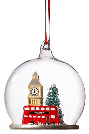 Sass & Belle London Scene Dome Christbaumkugel - Weihnachtsornament - Glas, Polyresin - Weihnachten