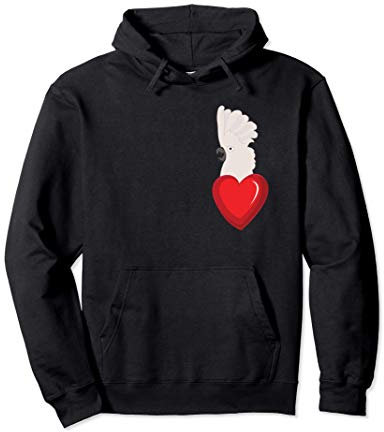 Weißer Regenschirm Kakadu Papageienherz Tasche Pullover Hoodie