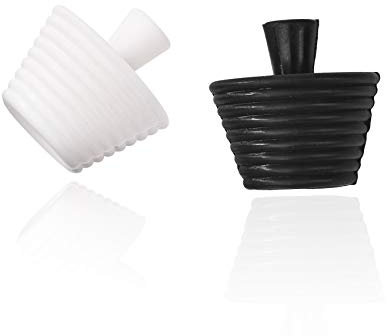 Set di 2 tappi universali in silicone per vasca da bagno, lavello e cucina (nero bianco)