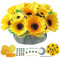 BAZIMA DIY Felt Flower Art Craft Kit, DIY Sunflower Pot Bonsai Kit, Floral Gifts, Beginner Craft Kit, Arrange Pre-Cut Flowers and Foliage