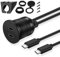 TNP USB C Einbaubuchse Kabel - 1m, Kfz USB 3.0 Einbau Buchse Kabel, USB Typ C Verlängerungskabel, USB Armaturenbrett Kabel, 2X Typ C Stecker auf 2X Typ C Buchse für Auto, LKW, Boot, Motorrad, schwarz