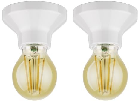 ledscom.de 2 Stück LED Deckenleuchte Elektra Porzellan, inkl. LED gold max. 778lm, 3-Stufen dimmen, extra-warmweiß