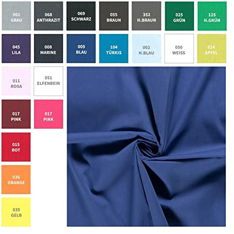 Popeline Mischgewebe - Mischbatist Stoff Meterware - Baumwolle Webware, Blusenstoff, Dekostoff, Vorhänge, Batist uni *** ab 50 cm, Farbe: 061 Grau