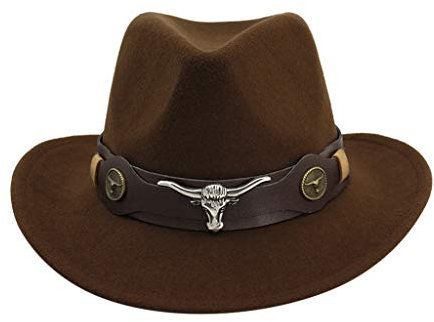 MINGCHE Gartenhut Westernhut, Rindsleder, Cowboyhut, Hut Western Cowboy,Winter Herren & Damen gewebter Cowboyhut Klassischer Cattleman Outdoor Hut, Coffee, Einheitsgröße