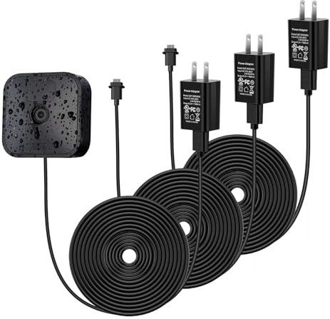 Ayotu Stromkabel für Blink Outdoor/Indoor 3./XT2/XT Kamera, wasserdicht, für den Außenbereich, mit Ladekabel, kein Batteriewechsel erforderlich (ohne Kamera), Schwarz, 3 Stück
