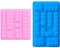 Jagowa 2 moldes de ladrillo de construcción, moldes de silicona suave, moldes de chocolate, moldes de caramelo, decoración de cupcakes, moldes para hornear (rosa claro, azul)