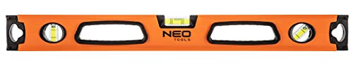 NEO TOOLS Aluminium-Wasserwaage mit Griff, 3 Fläschchen, Magnet, gefräste Messflächen, 60/80/100 cm, Aluminiumprofil, Genauigkeit 0,5 mm/m, 3 Fläschch