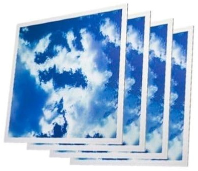 LED-Panel, 60 x 60 cm, schmal, 45 W, Himmelblau (4 Stück)