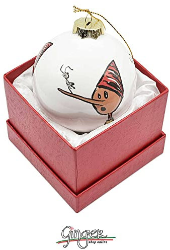 Weihnachtskugel aus Porzellan Pinocchio 80mm - Weihnachtsschmuck von GingerShopOnline