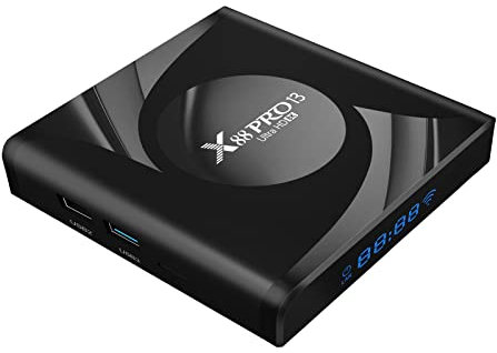 AMITVA Android 13.0 TV Box, X88 PRO13 Smart TV Box 4GB RAM 64GB Rom RK3258 Quad-Core 64Bit 1000M LAN Dual-WiFi 2.4G/5G 8K/AV1/3D/USB 3.0/BT 4.2 Set Top Box,2gb+16gb