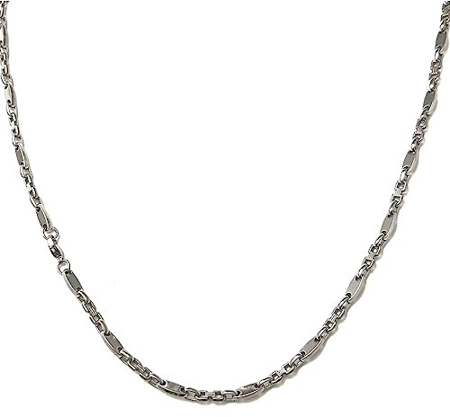 ayados Plattenkette Edelstahl 4mm bis 10,5mm Halskette Platten Kette 60cm (Halskette 4mm x 60cm, Silber)