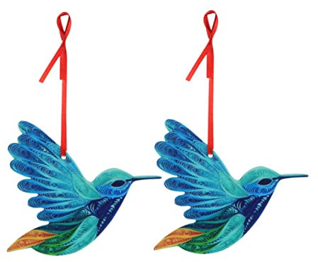 Garneck 2 Stück Kolibri-Deko-Anhänger Hochzeitsdekorationen Glasskulptur Outdoor-Tischdekoration Hängende Kolibri-Dekorationen Kolibri-Dekoration Hof-Wandkunst Ornamente Aus Metall