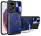 SEAHAI Cover per Oppo A78 4G, [Militare Anti-Caduta] Silicone Ultra Sottile Stile Fresco Custodia, con Metallo Magnetico Supporto e Protezione Fotocamera - Blu