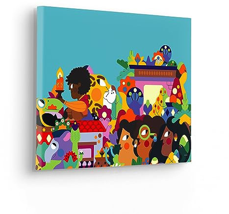 Komar Komar Keilrahmenbild - Encanto Colours of Columbia - Größe 40 x 30 cm - Kinderzimmerbild, Wandbild, Kinderzimmer