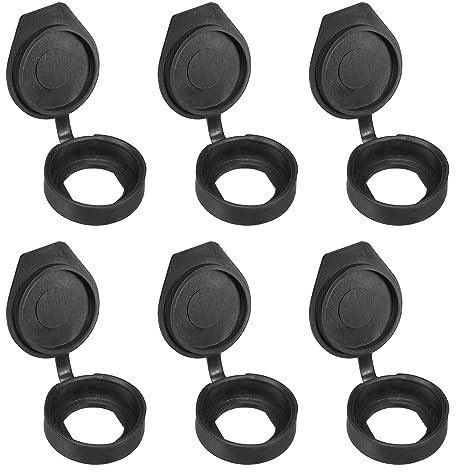 PATIKIL 22mm Porte Serrure Poussière Couvercle, 6 Paquet Caoutchouc Étanche Clés Panneau Cam Verrouillage Poussière Couvercle Bouchons pour 22mm Cam Verrouillage, Noir