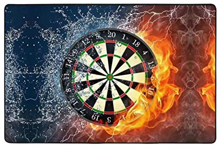 JAYWIS Teppich mit Dartscheiben-Druck, rutschfest, für Wohnzimmer, traditioneller Teppich, 91,4 x 61 cm und 183,9 x 121,9 cm