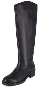 QUEEN HELENA Stivali Alti di Pelle con Tacco basso con Zip Laterale Eleganti Donna QH22-L320 (Nero, Sistema Taglie Calzature EU, Adulto, Donna, Numero, Media, 37)