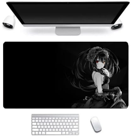 Zhongkaihua Date A Live Anime Gaming Tapis de souris Tokisaki Kurumi Yatogami Toka 400 x 700 mm Grand tapis de souris en caoutchouc antidérapant pour bureau