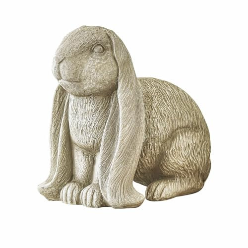 Loberon Hase Jaques, detailreiche Gestaltung, mit Langen Schlappohren, von Hand bemalt, Osterhase, Osterdekoration, Ostern, Tierfigur, Polyresin, grau