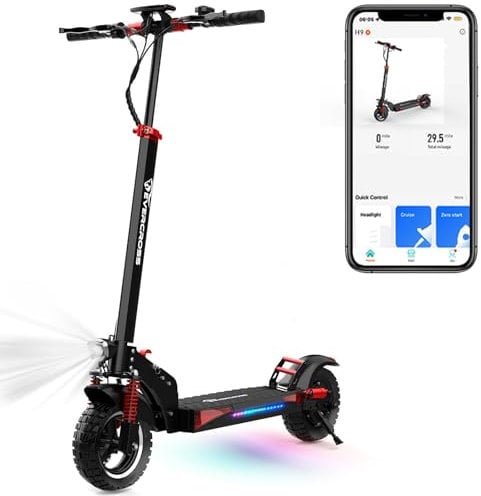 EVERCROSS Trottinette Électrique App, Trottinette Electrique pour Adultes avec Moteur 500W, Autonomie de 45 à 65 km, 10”Pneu Solide