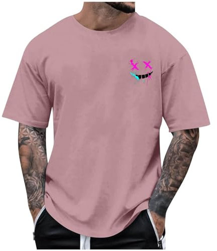 Tee Shirt Humoristique Homme Grande Taille,Chemise 3D Imprimé Décontracté Col Rond,T Shirt Manches Courtes Été Respirant Hommes,T-Shirt Coton Épais Tops Oversize Confort,T-Shirt Homme Pas Cher