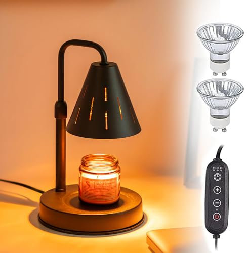 Romadedi Candle Warmer Lamp uk: with 2H/4H/8H Timer Dimmable Height Adjustable Electric Wax Melts for Scented Candles Candle Heater for Living Room Home Bedroom Office Decor