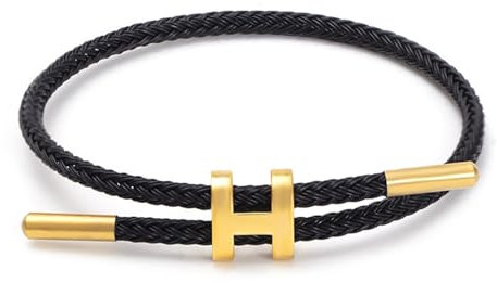 Geflochtenes Armband Damen – Perfektes Geschenk für Muttertag, Ostern und besondere Anlässe! Verstellbarer Armreif, Charm Armband für Frauen, Segeltau Armband für Freundinnen (Schwarz)