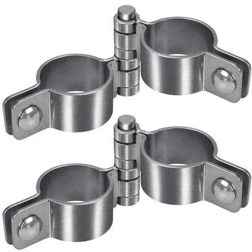 Insaga 1-3/8'' Chain Link Fence Gate Post Hinge Kit, Thick SUS304 Chain Link Fence Parts Includes Female Gate Hinge (2pcs) and Male Gate Hinges (2pcs), Heavy Duty Gate Hinges up to 500LB (2 Pairs)